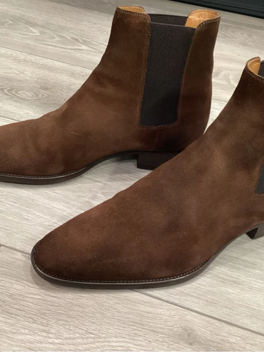 Saint Laurent Wyatt Chelsea Suede  Brown Size 41 YSL US 8 8.5